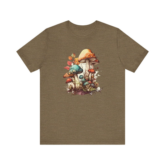 Whimsical Mushroom Graphic Tee - Nature Lover's Unisex Jersey T-Shirt