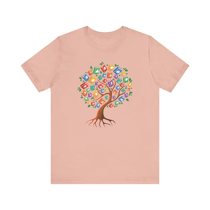 Colorful Book Tree Jersey Tee - Great for Book Lovers and Educators
