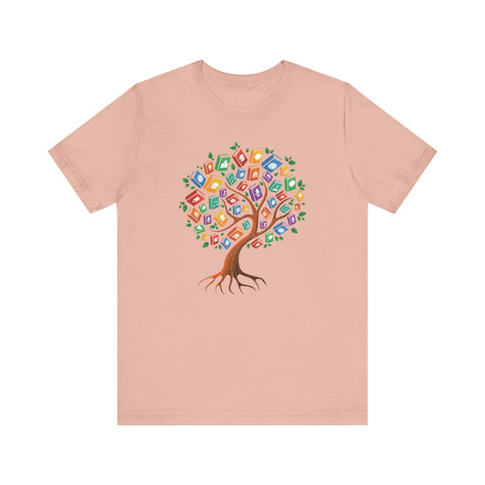 Colorful Book Tree Jersey Tee - Great for Book Lovers and Educators