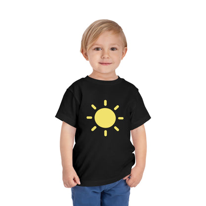 Sunny Days Toddler Short Sleeve Tee - Bright Yellow Sun Design for Playful Kids