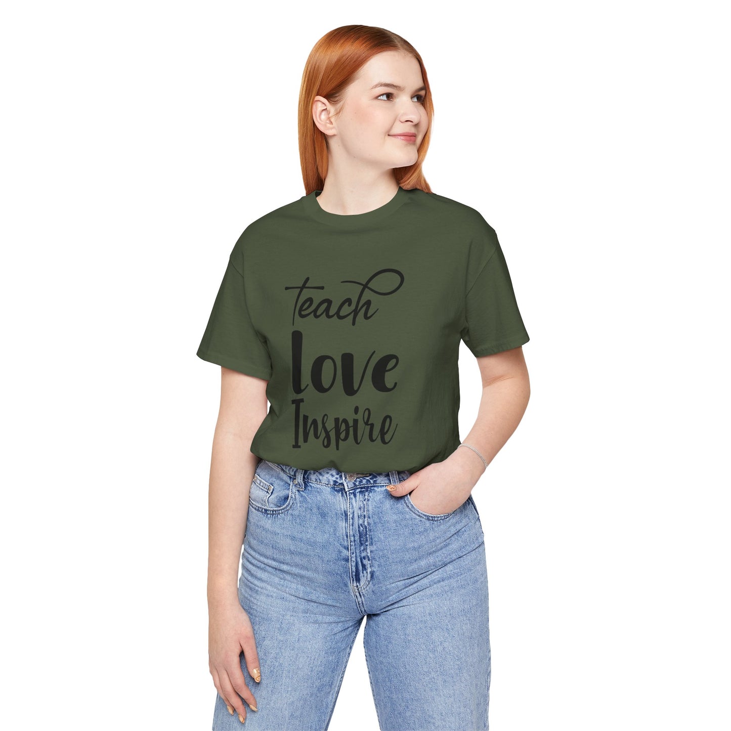 Inspirational Teach Love Inspire Tee - Unisex Jersey Short Sleeve Shirt