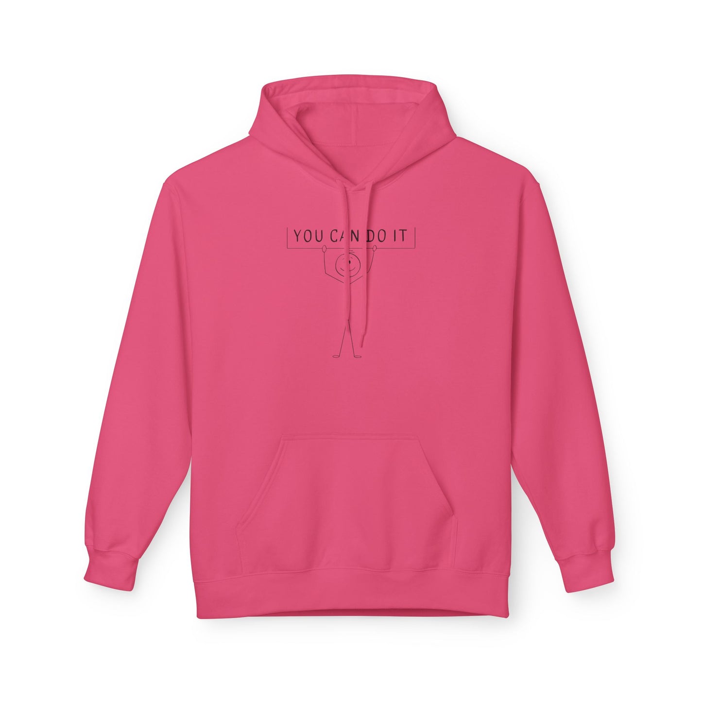 Motivational Fleece Hoodie - 'You Can Do It'