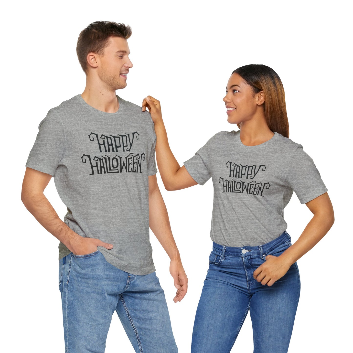 Happy Halloween Tee, Spooky Graphic Shirt, Festive Fall Apparel, Halloween Costume Top, Halloween Party Wear