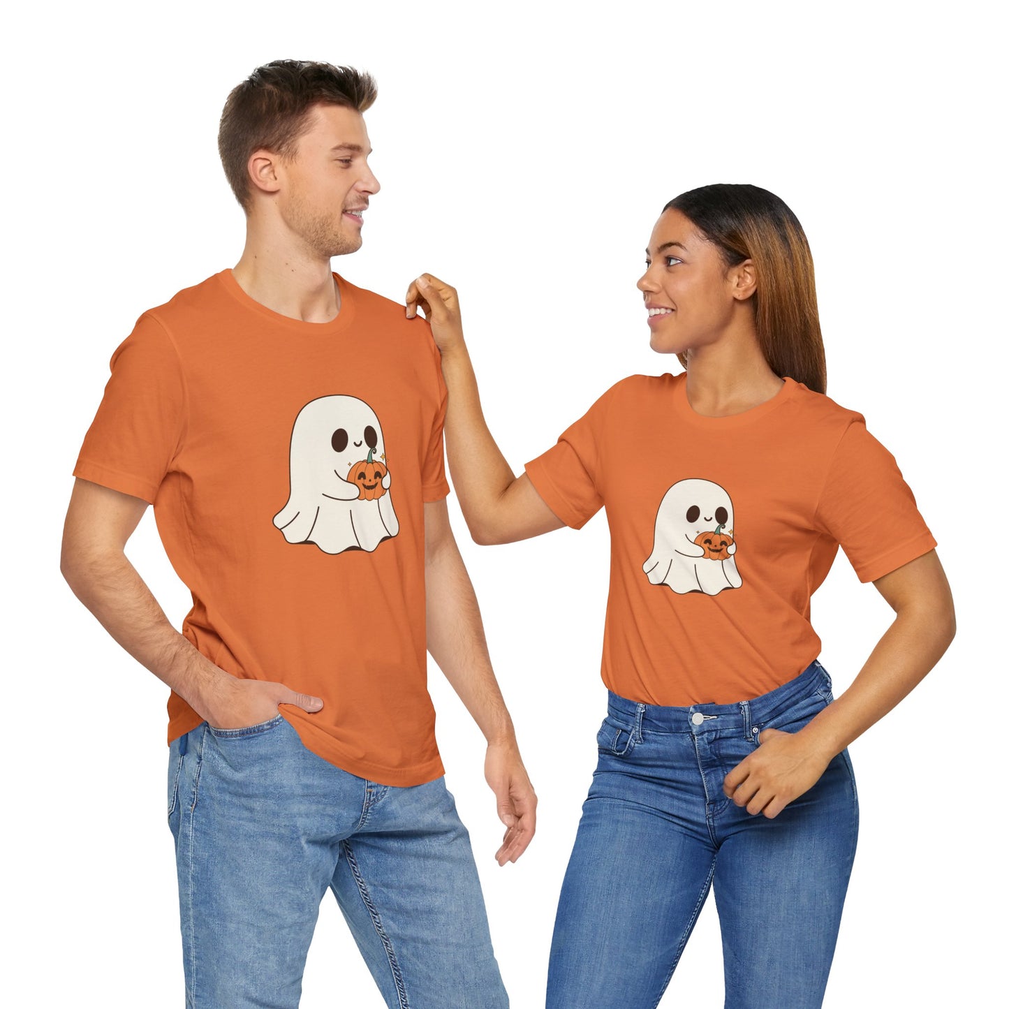 Cute Ghost Halloween Tee, Halloween Shirt, Spooky Season Top, Pumpkin Lover Gift, Casual Fall Wear, Halloween Outfits
