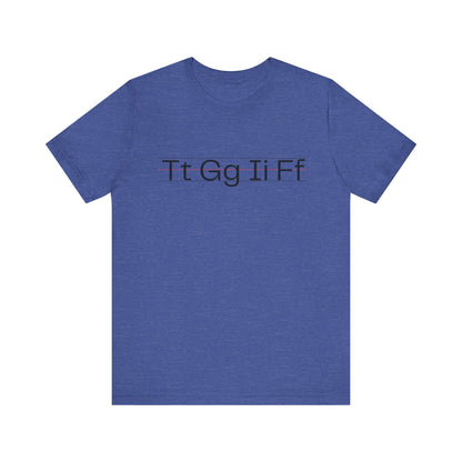 Stylish ABC Typography Unisex Tee | Casual T-Shirt, Lettering Top, Graphic Shirt, Unique Gift for Teachers, Everyday Wear