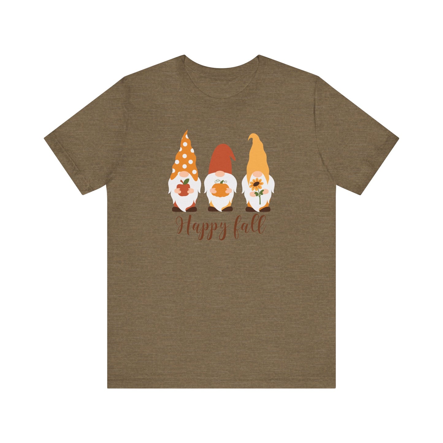 Happy Fall Gnome Tee, T-Shirt for Autumn, Fall Gnome Shirt, Cozy Fall Outfit, Thanksgiving Gift, Seasonal Apparel