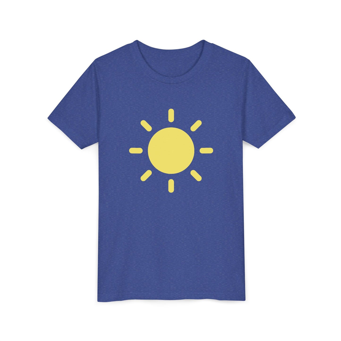 Sunny Vibes Youth Short Sleeve Tee - Bright Yellow Sun Design for Summer Fun