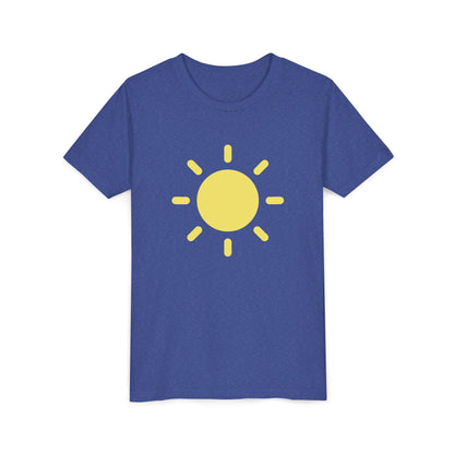 Sunny Vibes Youth Short Sleeve Tee - Bright Yellow Sun Design for Summer Fun