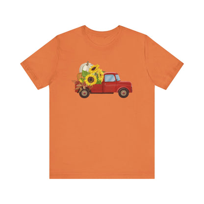 Vintage Truck with Sunflowers Tee, Casual Summer Shirt, Garden Lover Gift, Fall Festival Apparel, Everyday Wear, Farmhouse Style Clothing