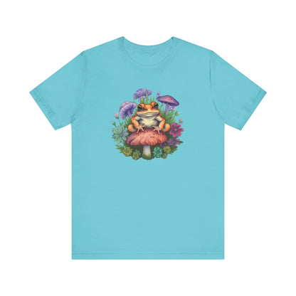 Frog and Mushroom Unisex Tee - Nature-Inspired Graphic T-Shirt