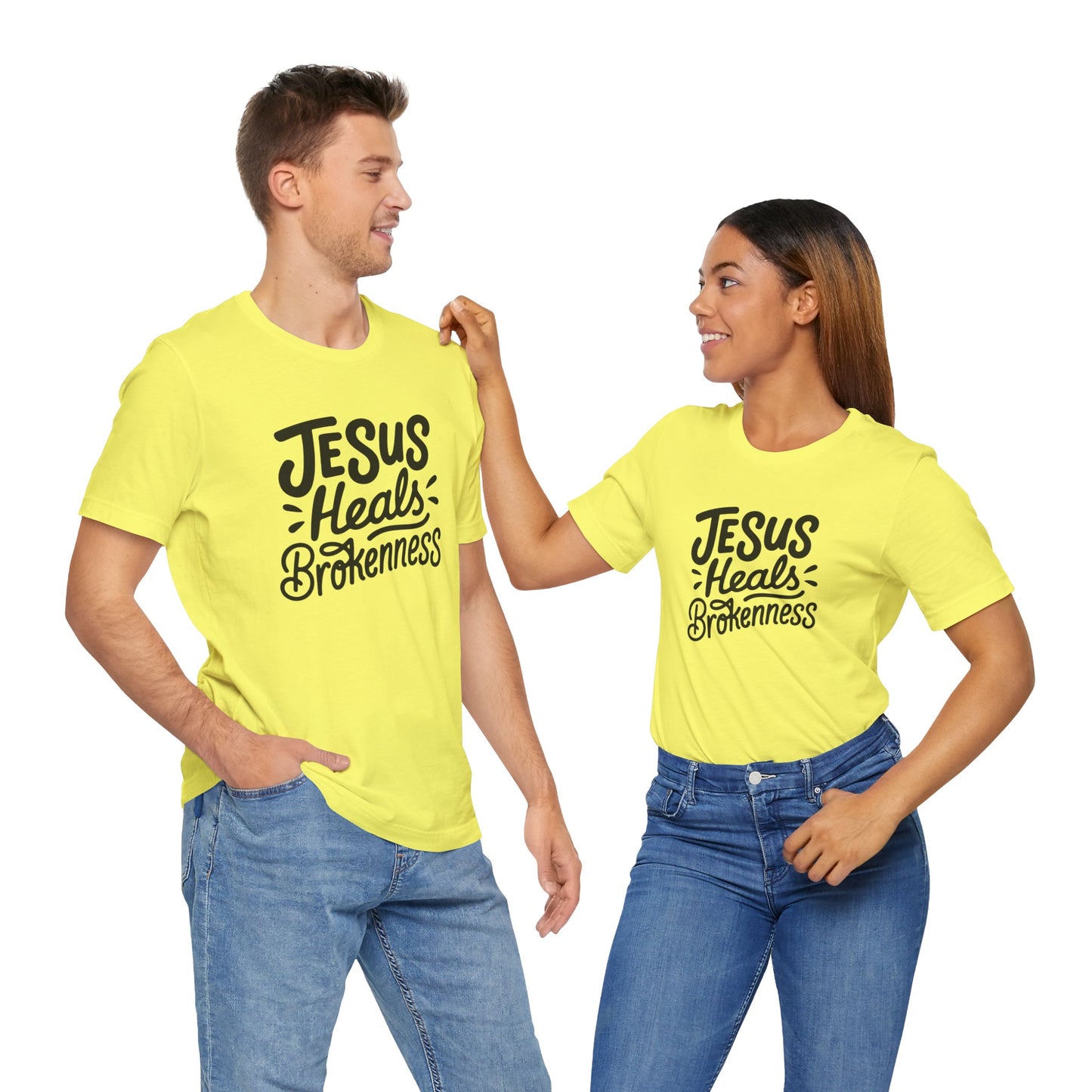 Inspirational Christian Tee - "Jesus Heals Brokenness"