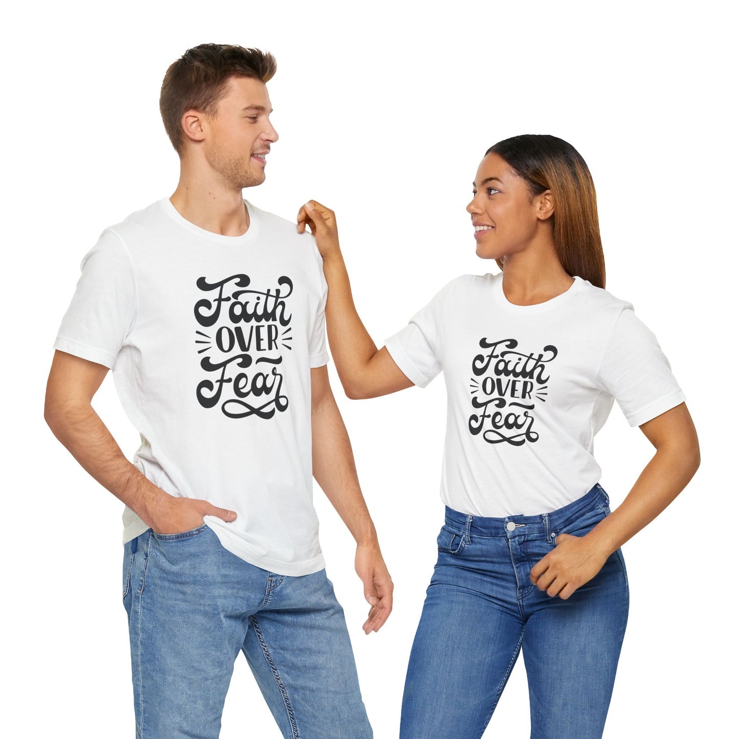 Faith Over Fear Unisex Jersey Tee - Inspirational Motivational Shirt