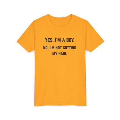 Funny Youth Short Sleeve Tee - 'Yes, I'm a Boy' Statement Shirt (The Colton)