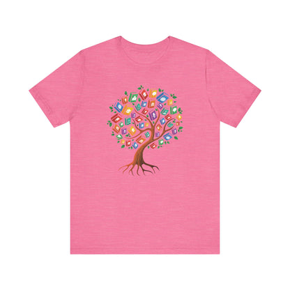 Colorful Book Tree Jersey Tee - Great for Book Lovers and Educators