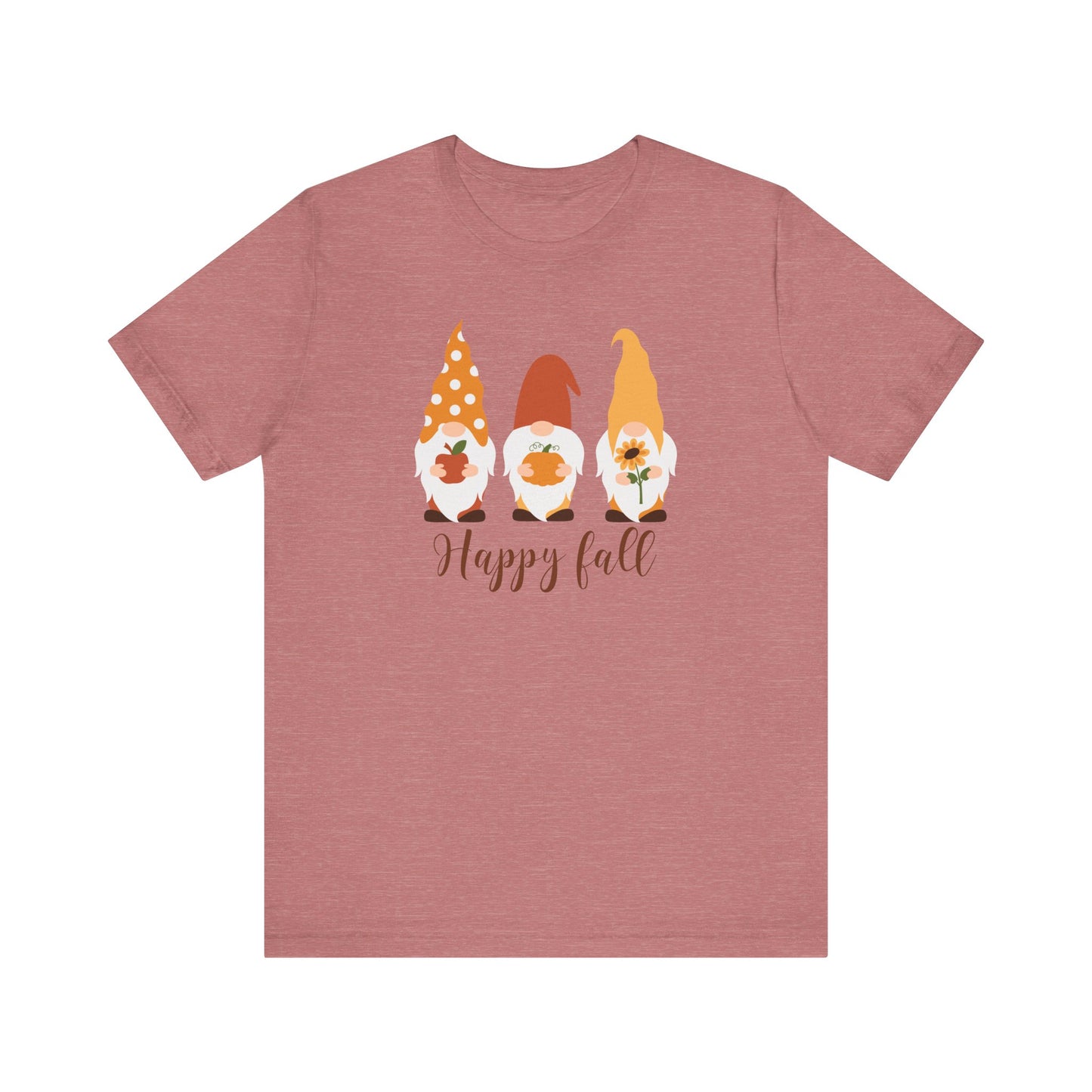 Happy Fall Gnome Tee, T-Shirt for Autumn, Fall Gnome Shirt, Cozy Fall Outfit, Thanksgiving Gift, Seasonal Apparel