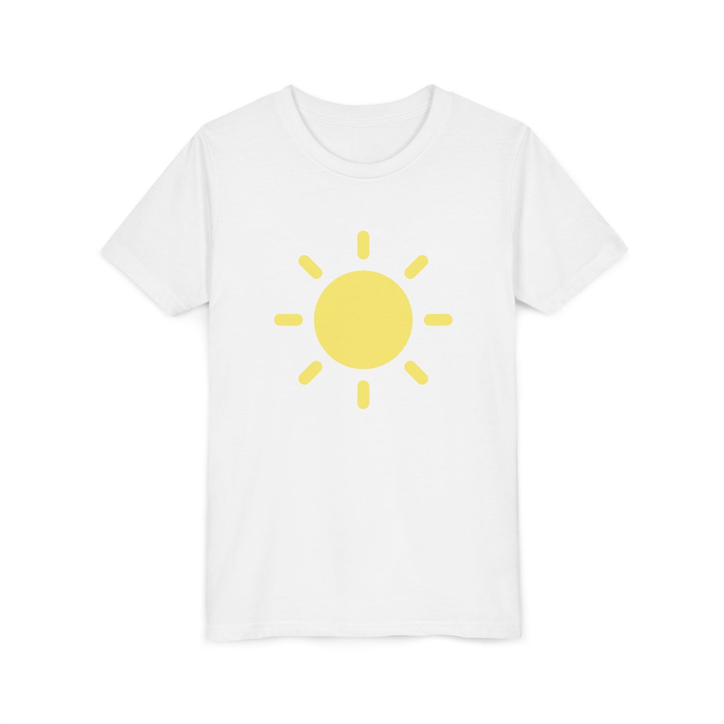 Sunny Vibes Youth Short Sleeve Tee - Bright Yellow Sun Design for Summer Fun