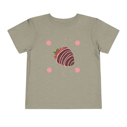 Chocolate Strawberry Toddler Tee - Cute Short Sleeve Kids Shirt for Birthdays & Special Occasions