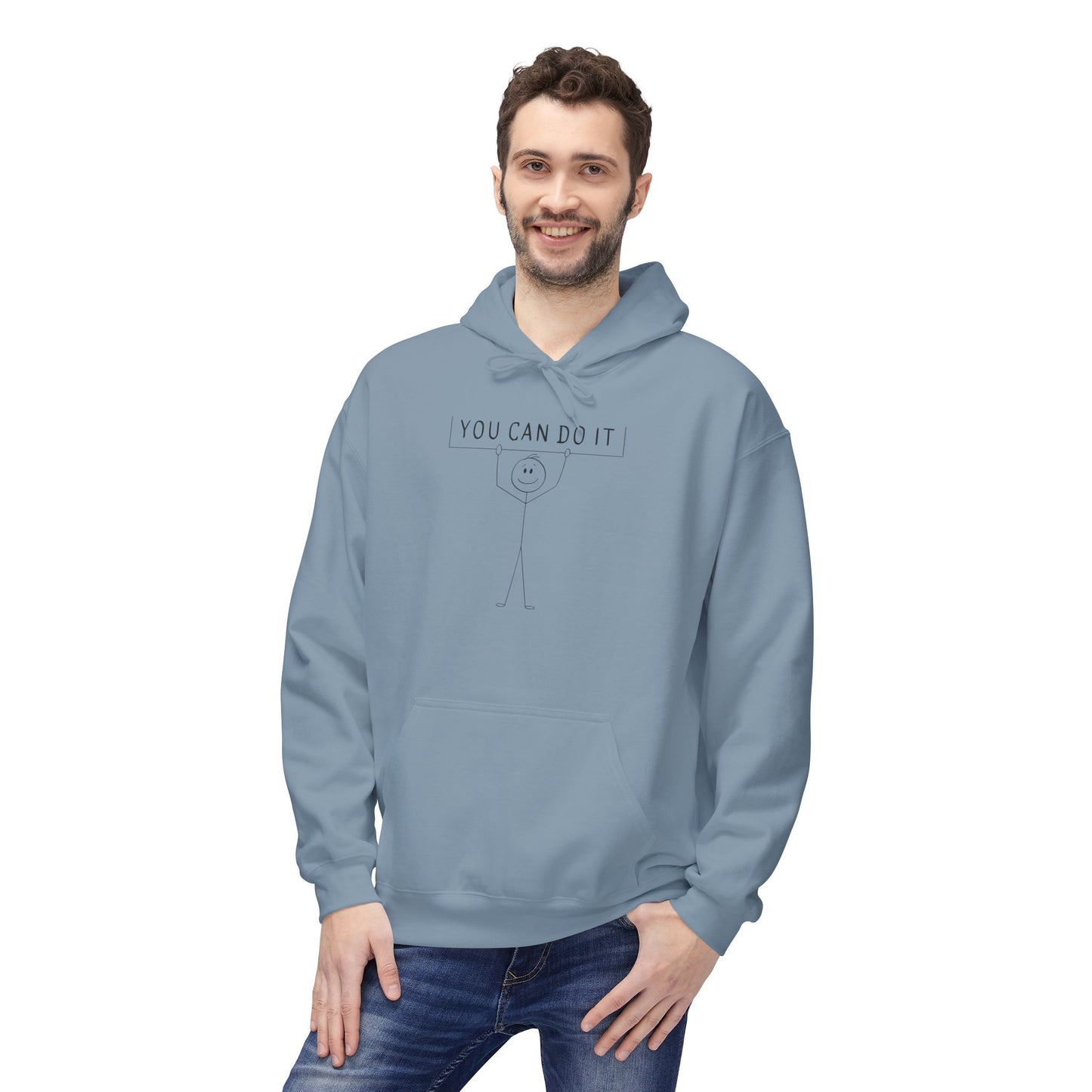 Motivational Fleece Hoodie - 'You Can Do It'