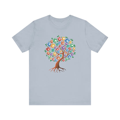 Colorful Book Tree Jersey Tee - Great for Book Lovers and Educators