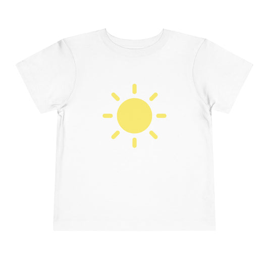 Sunny Days Toddler Short Sleeve Tee - Bright Yellow Sun Design for Playful Kids