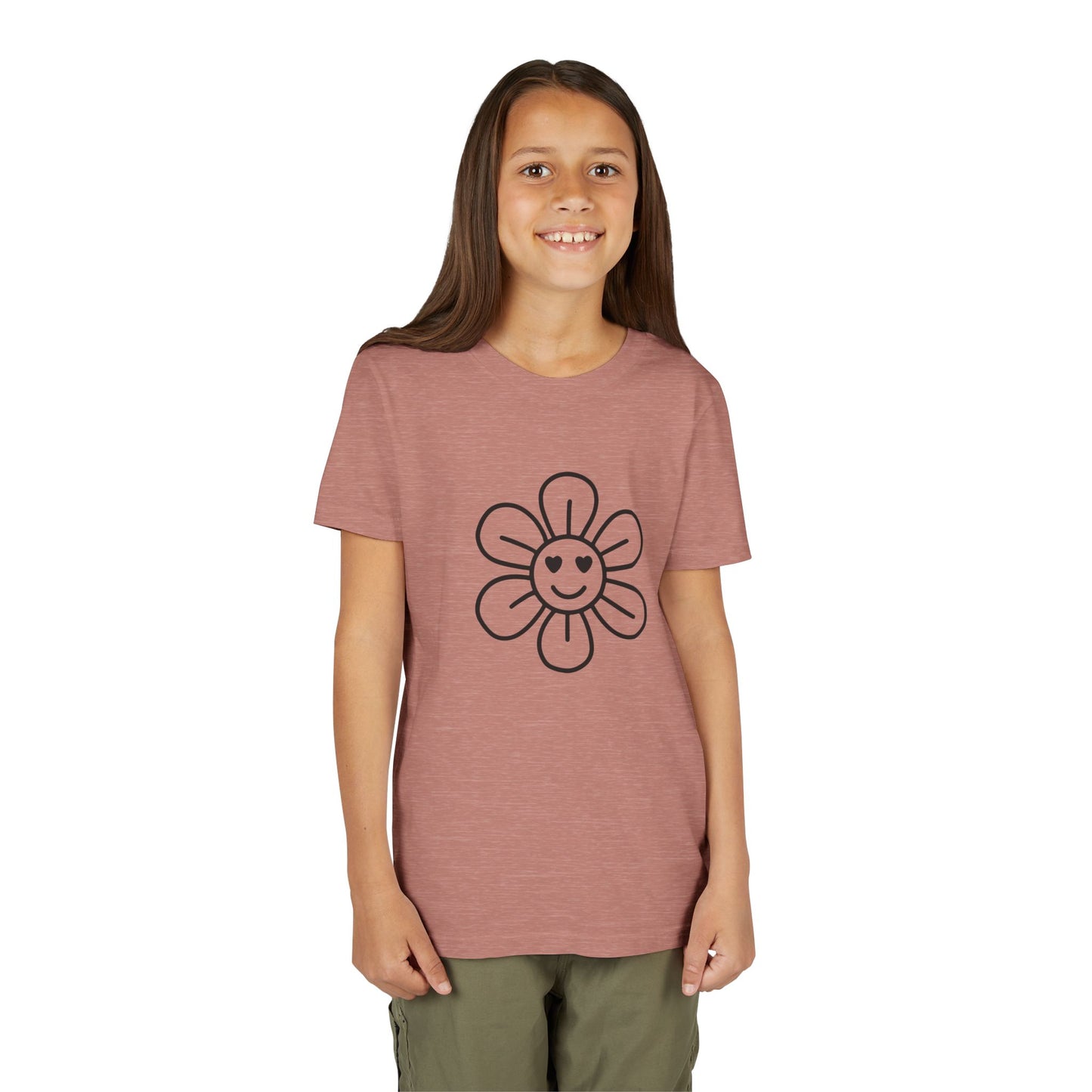 Cute Flower Youth Short Sleeve Tee - Happy Kids Tee for Summer & Beaming Occasions