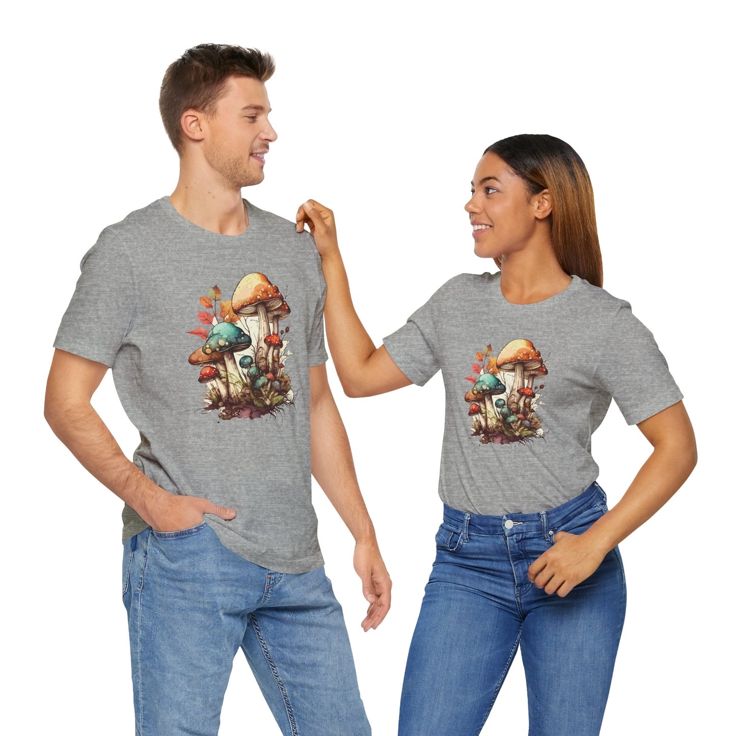 Whimsical Mushroom Graphic Tee - Nature Lover's Unisex Jersey T-Shirt