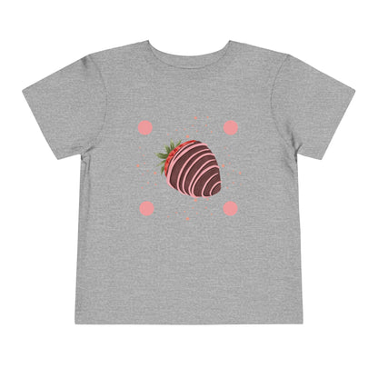 Chocolate Strawberry Toddler Tee - Cute Short Sleeve Kids Shirt for Birthdays & Special Occasions