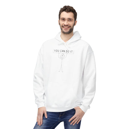 Motivational Fleece Hoodie - 'You Can Do It'