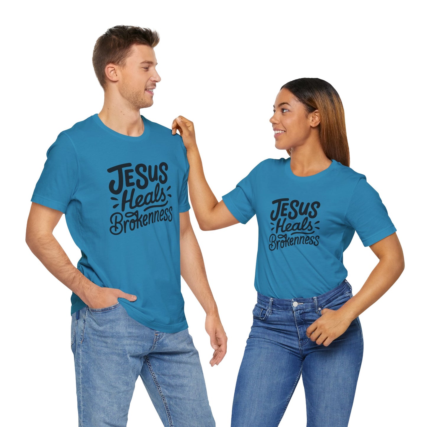 Inspirational Christian Tee - "Jesus Heals Brokenness"