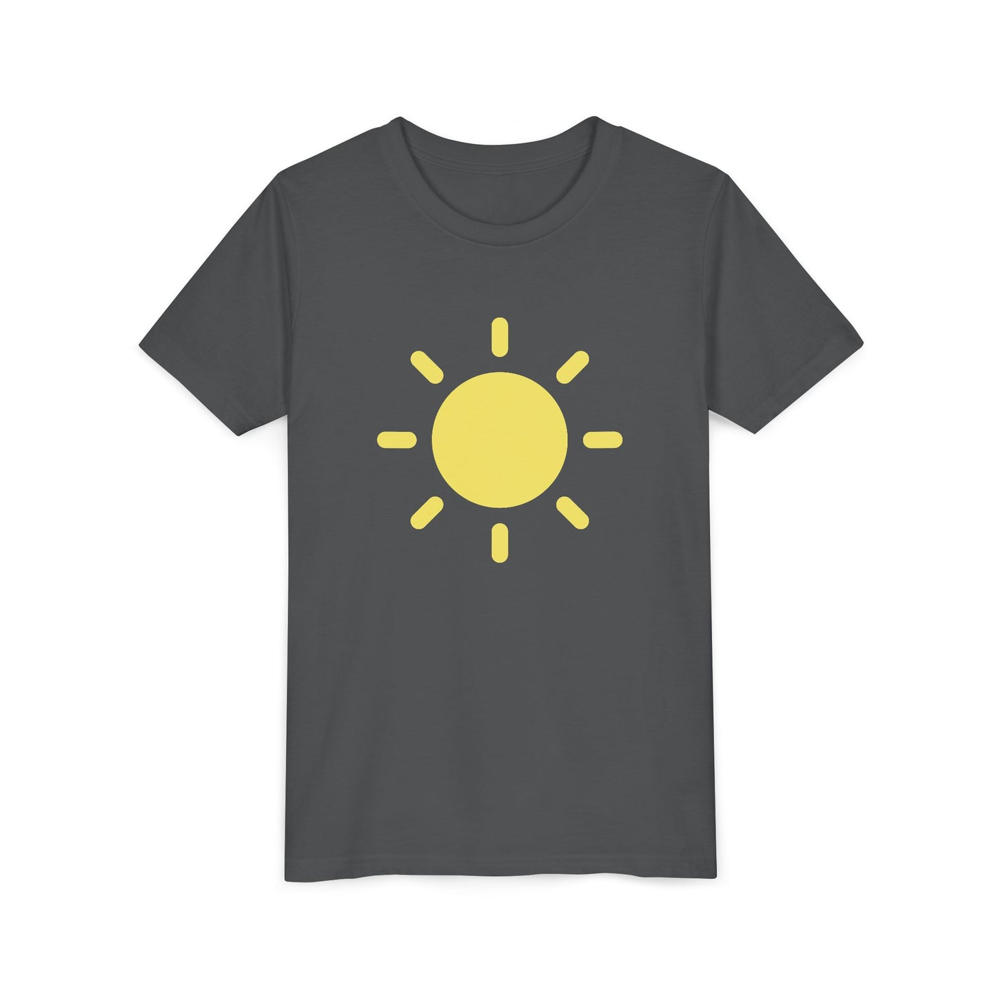 Sunny Vibes Youth Short Sleeve Tee - Bright Yellow Sun Design for Summer Fun