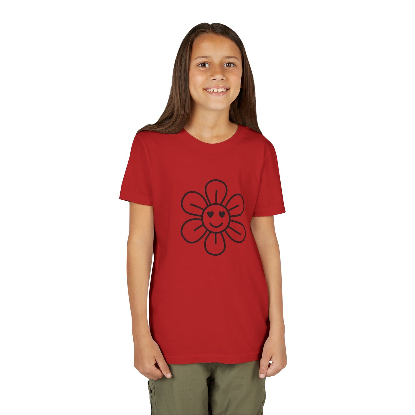 Cute Flower Youth Short Sleeve Tee - Happy Kids Tee for Summer & Beaming Occasions