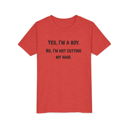 Funny Youth Short Sleeve Tee - 'Yes, I'm a Boy' Statement Shirt (The Colton)