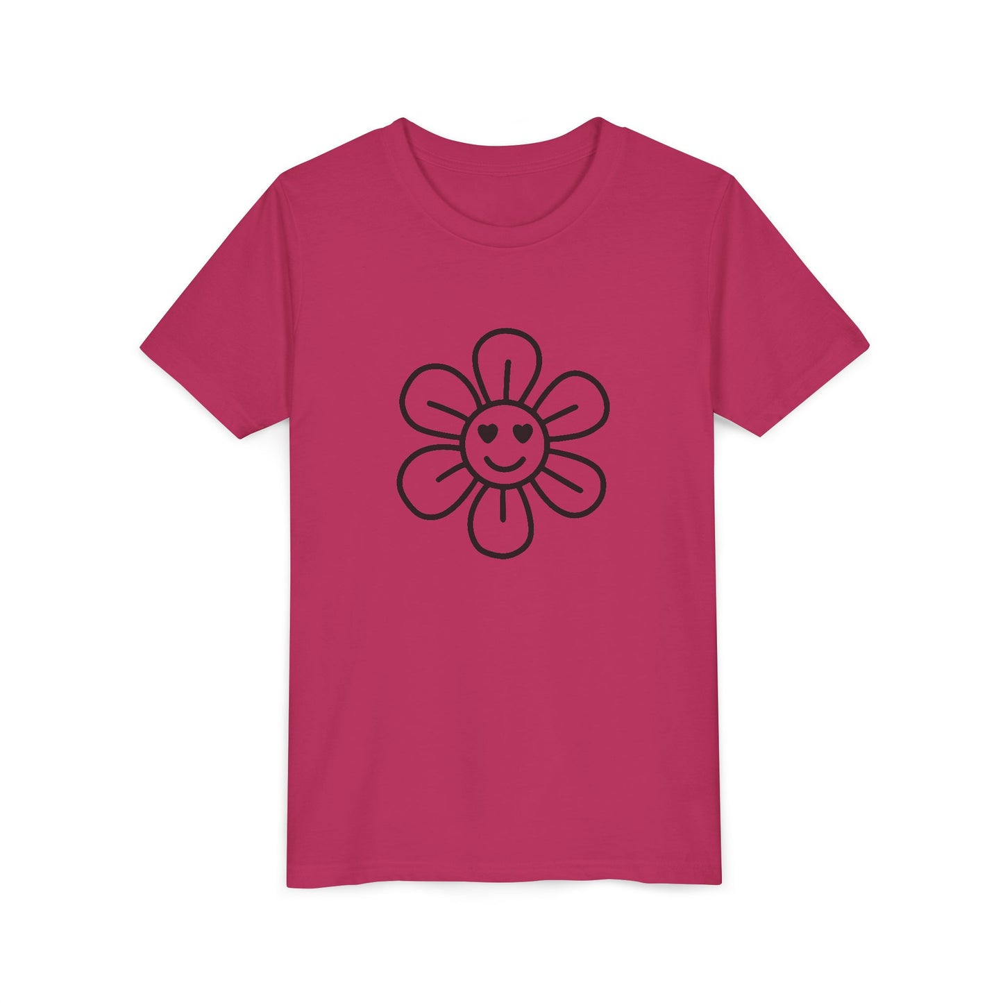 Cute Flower Youth Short Sleeve Tee - Happy Kids Tee for Summer & Beaming Occasions