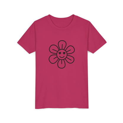 Cute Flower Youth Short Sleeve Tee - Happy Kids Tee for Summer & Beaming Occasions