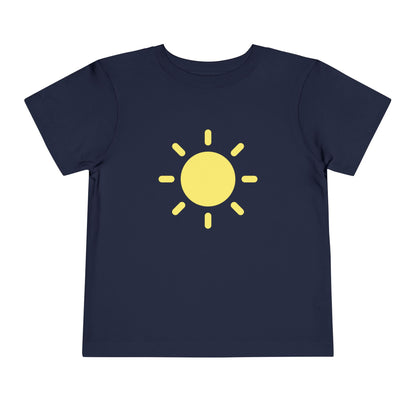Sunny Days Toddler Short Sleeve Tee - Bright Yellow Sun Design for Playful Kids