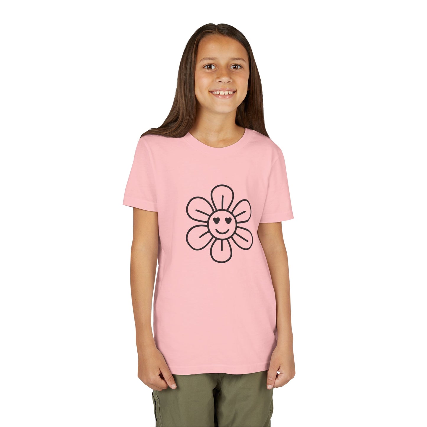 Cute Flower Youth Short Sleeve Tee - Happy Kids Tee for Summer & Beaming Occasions
