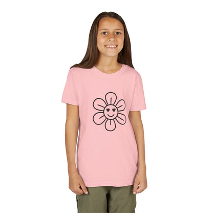 Cute Flower Youth Short Sleeve Tee - Happy Kids Tee for Summer & Beaming Occasions