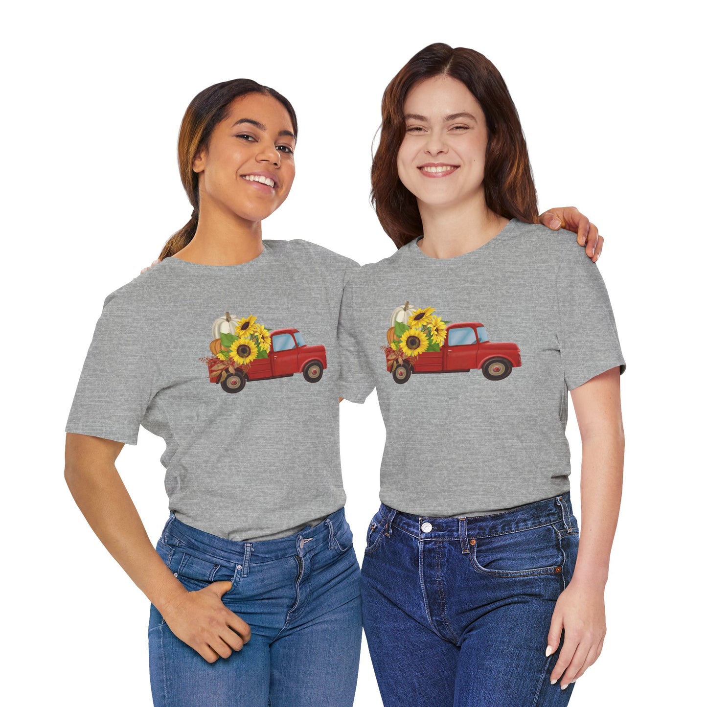 Vintage Truck with Sunflowers Tee, Casual Summer Shirt, Garden Lover Gift, Fall Festival Apparel, Everyday Wear, Farmhouse Style Clothing