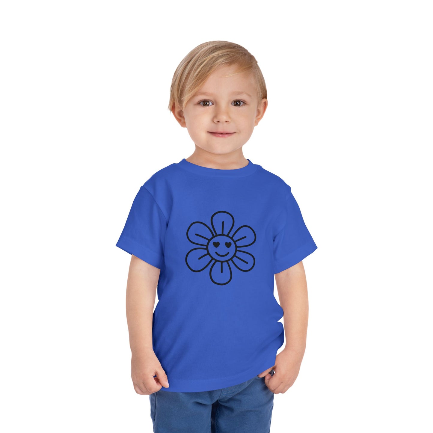 Happy Flower Toddler Short Sleeve Tee - Cute & Comfortable Kids T-Shirt