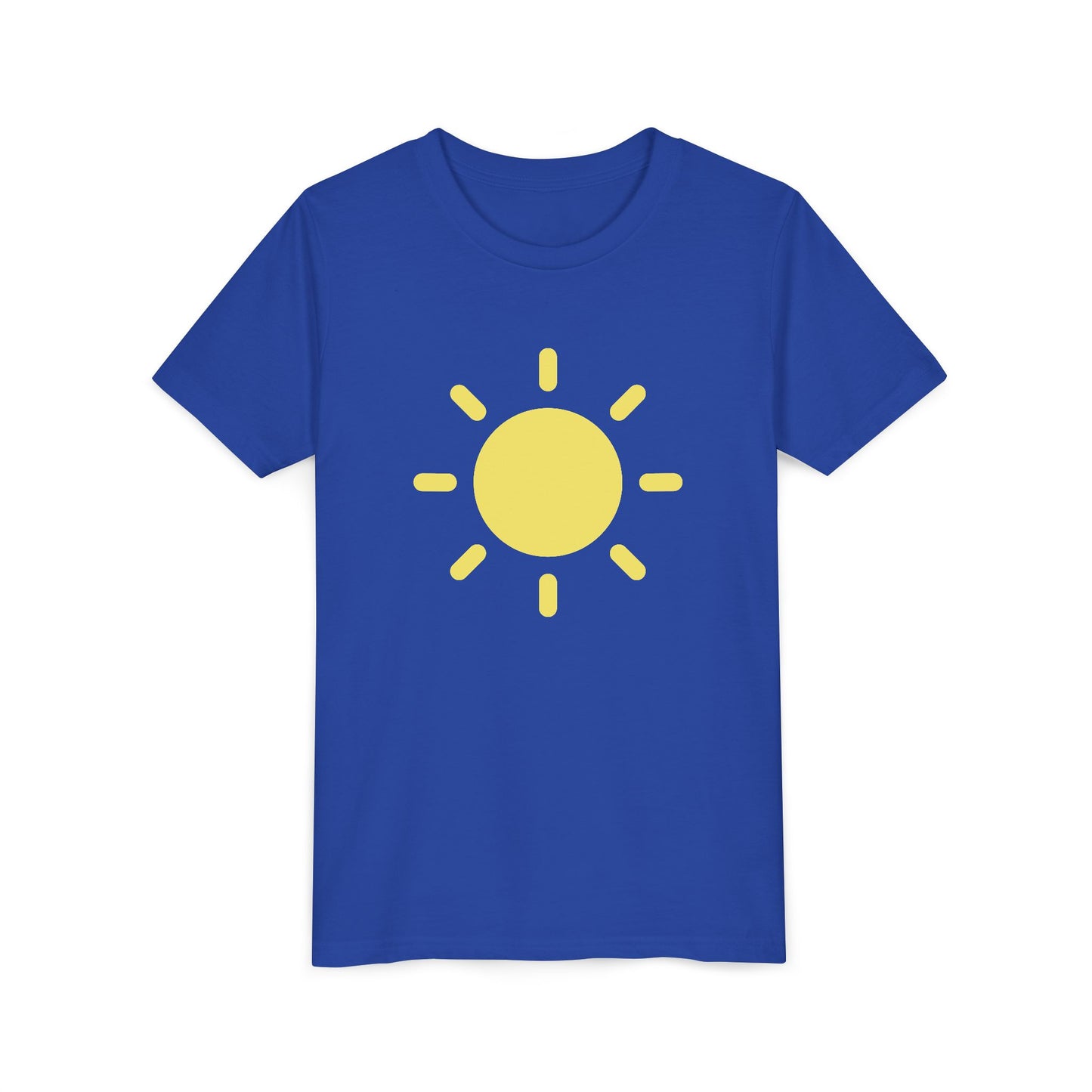 Sunny Vibes Youth Short Sleeve Tee - Bright Yellow Sun Design for Summer Fun