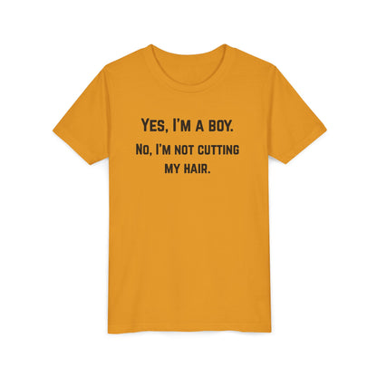 Funny Youth Short Sleeve Tee - 'Yes, I'm a Boy' Statement Shirt (The Colton)