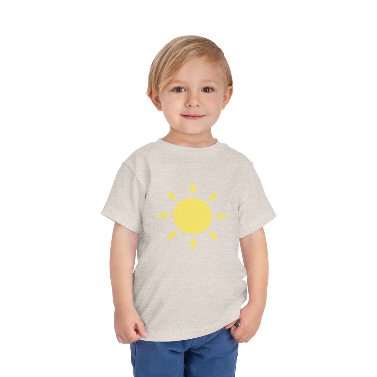 Sunny Days Toddler Short Sleeve Tee - Bright Yellow Sun Design for Playful Kids