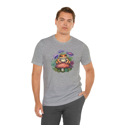 Frog and Mushroom Unisex Tee - Nature-Inspired Graphic T-Shirt