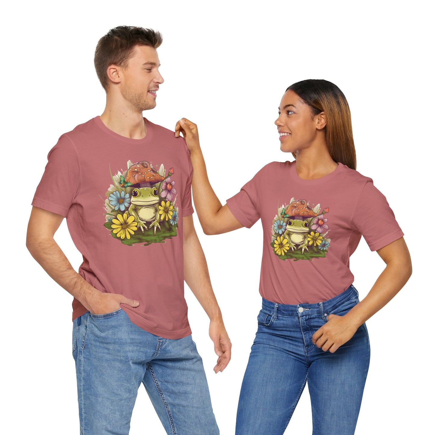 Cute Frog and Flower Unisex Jersey Tee