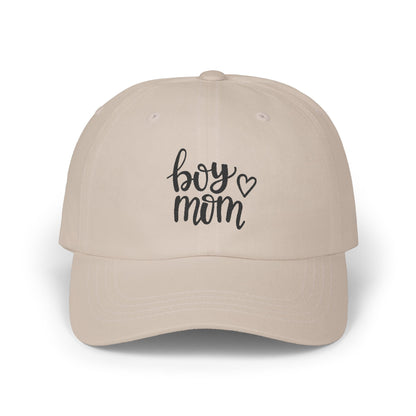 Boy Mom Classic Dad Cap - Stylish White Hat for Proud Mothers