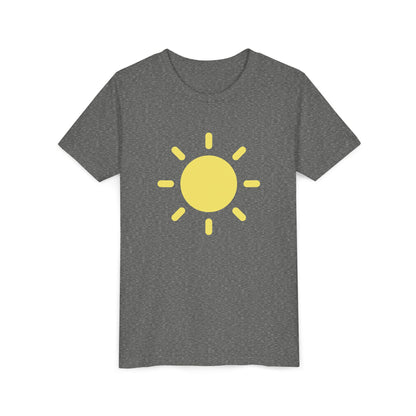 Sunny Vibes Youth Short Sleeve Tee - Bright Yellow Sun Design for Summer Fun