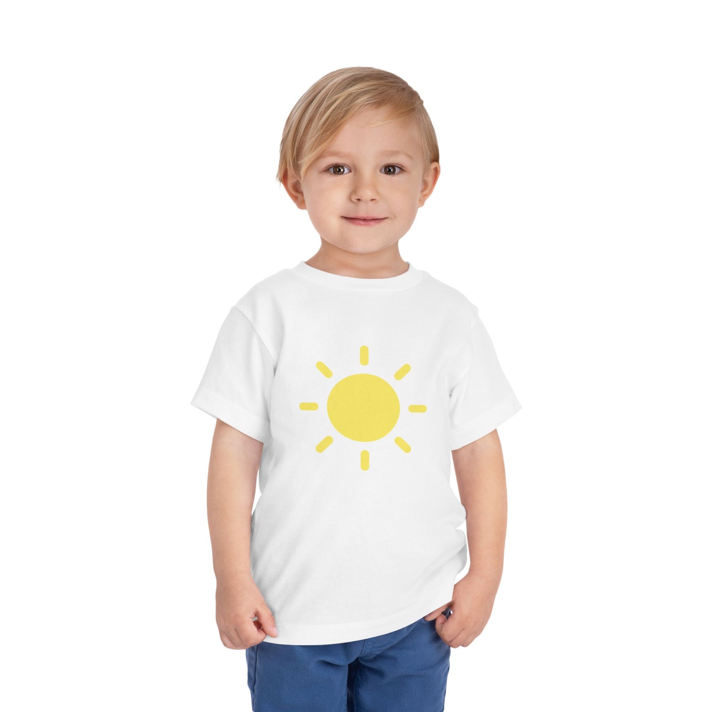 Sunny Days Toddler Short Sleeve Tee - Bright Yellow Sun Design for Playful Kids