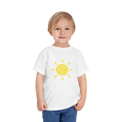 Sunny Days Toddler Short Sleeve Tee - Bright Yellow Sun Design for Playful Kids