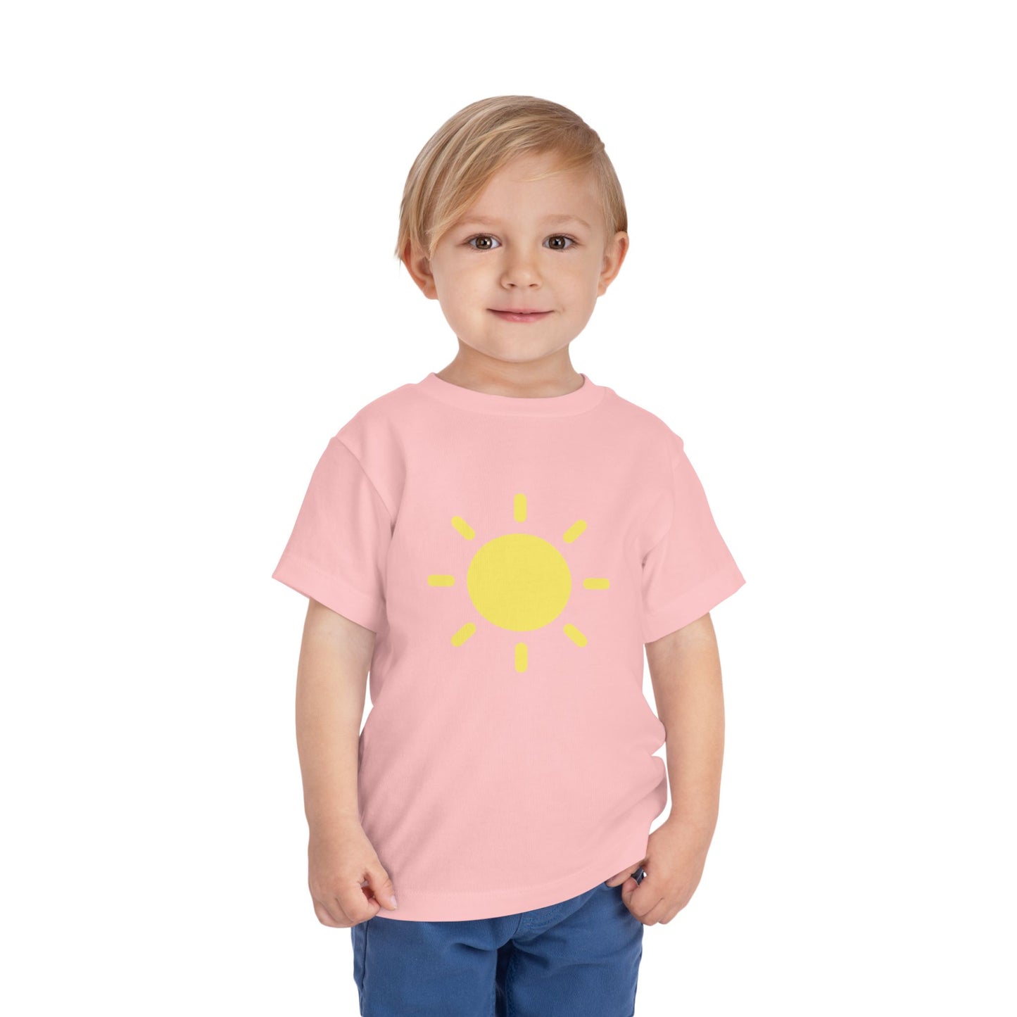 Sunny Days Toddler Short Sleeve Tee - Bright Yellow Sun Design for Playful Kids