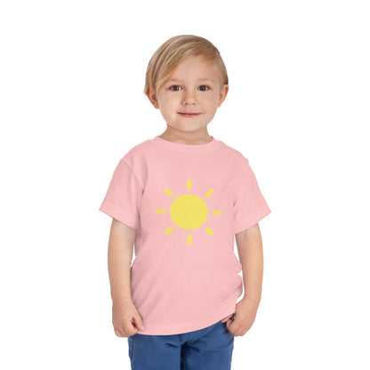 Sunny Days Toddler Short Sleeve Tee - Bright Yellow Sun Design for Playful Kids